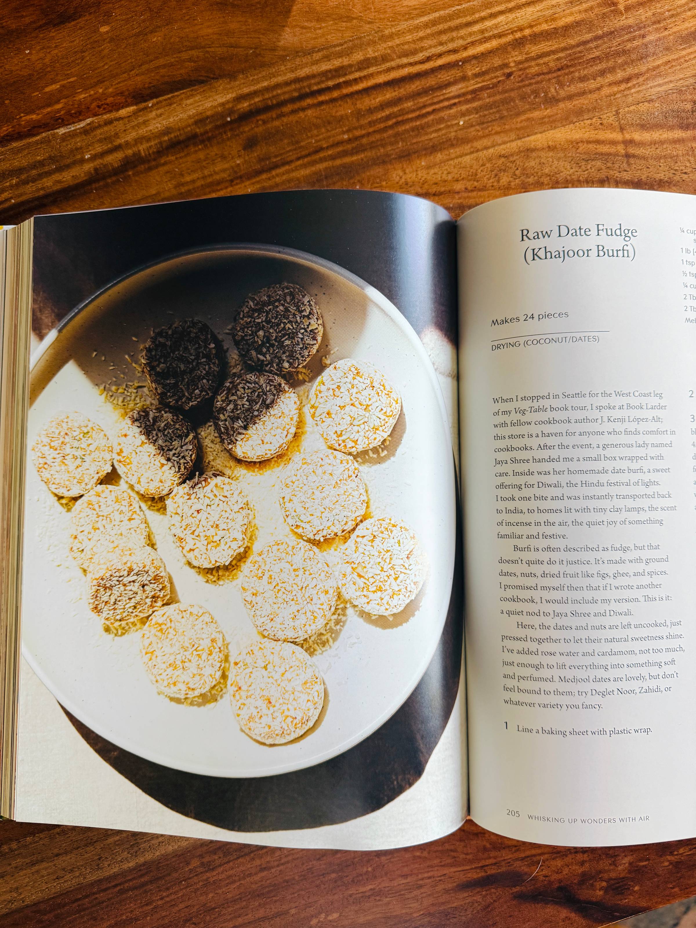 Raw Date Fudge (Khajoor Burfi) coated in coconut, from Fundamentals of Flavor.