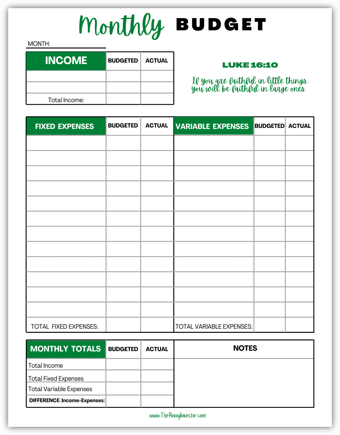 Get My FREE Budget Template Printable