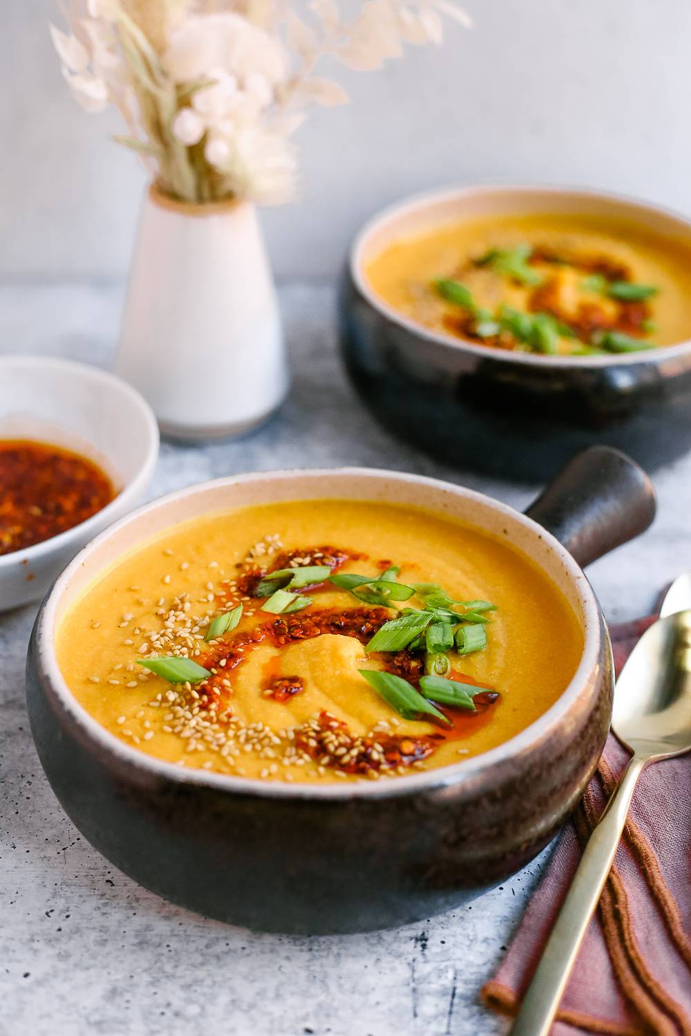 Slow Cooker Miso Butternut Squash and Sweet Potato Soup