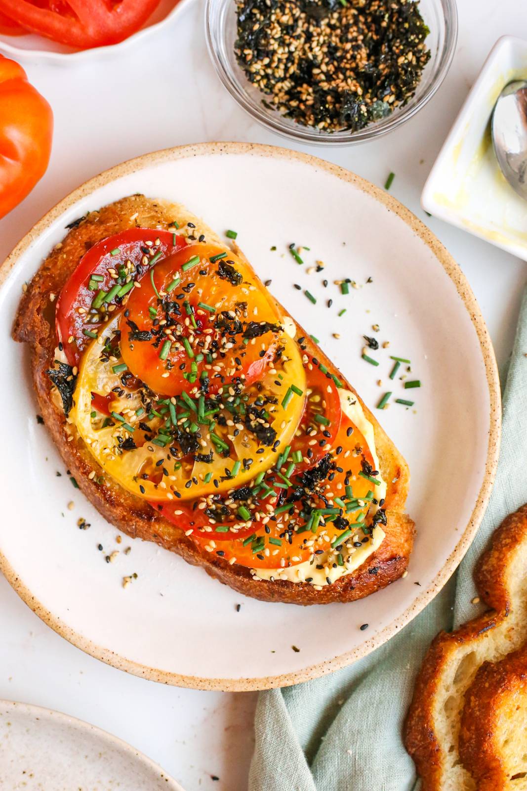 Furikake Tomato Toast on Sourdough