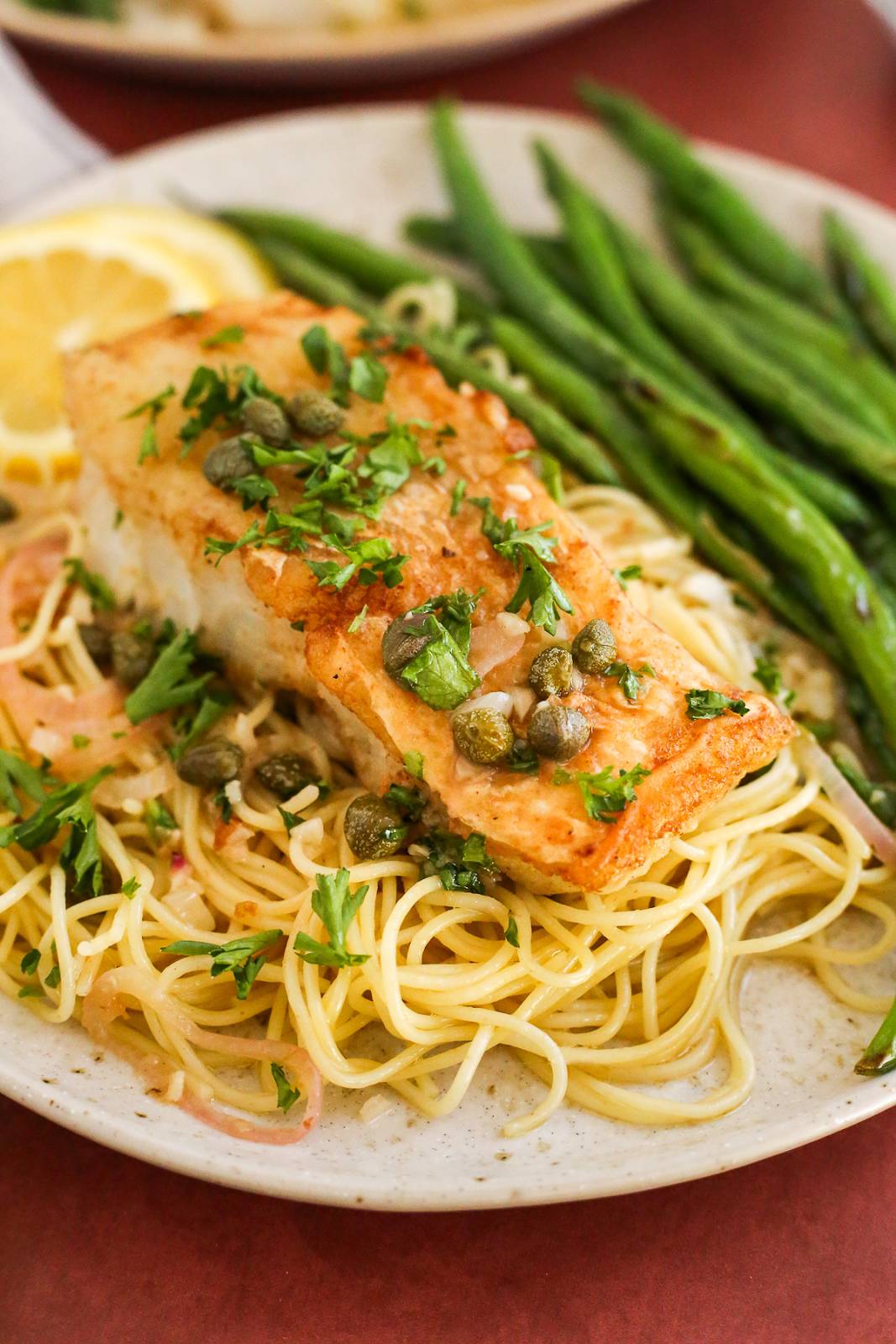 Cod Piccata With Angel Hair Pasta