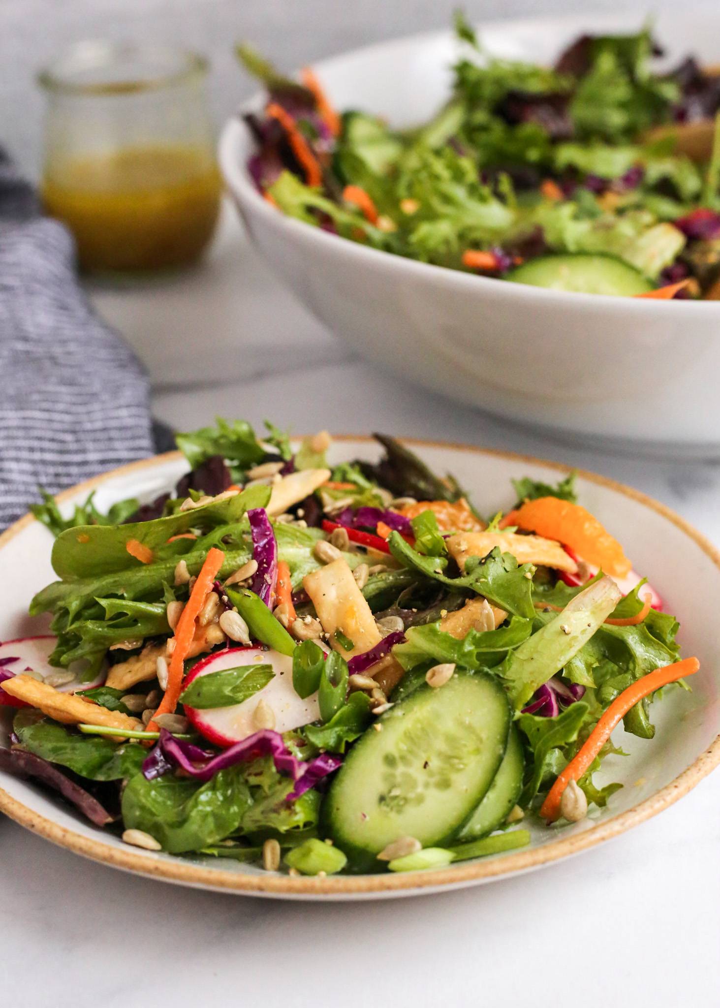 Mixed Greens and Veggies Salad with Yuzu Dressing