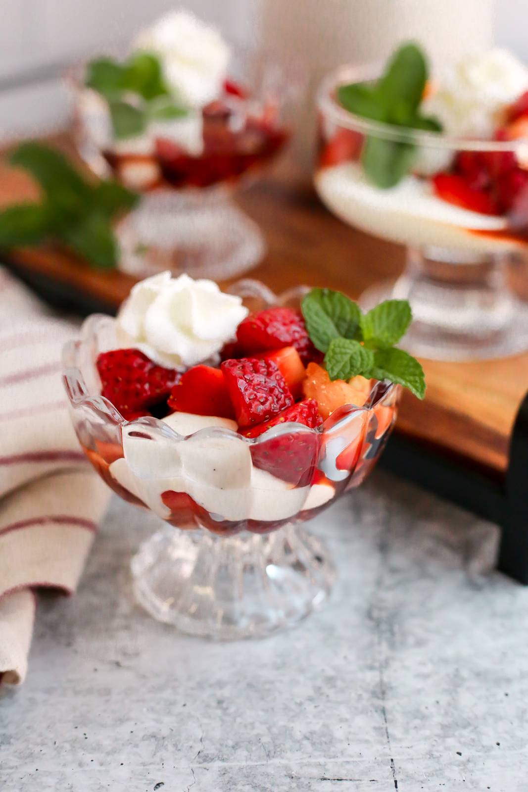 Balsamic Macerated Strawberries and Cream