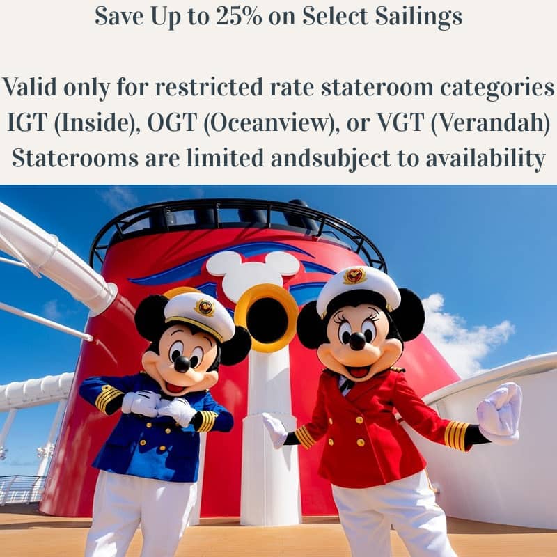 Mickey and Minnie Mouse on a Disney cruise ship