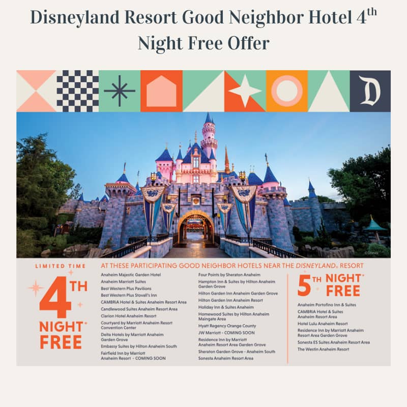 Disneyland's castle with a 4th & 5th night promotion