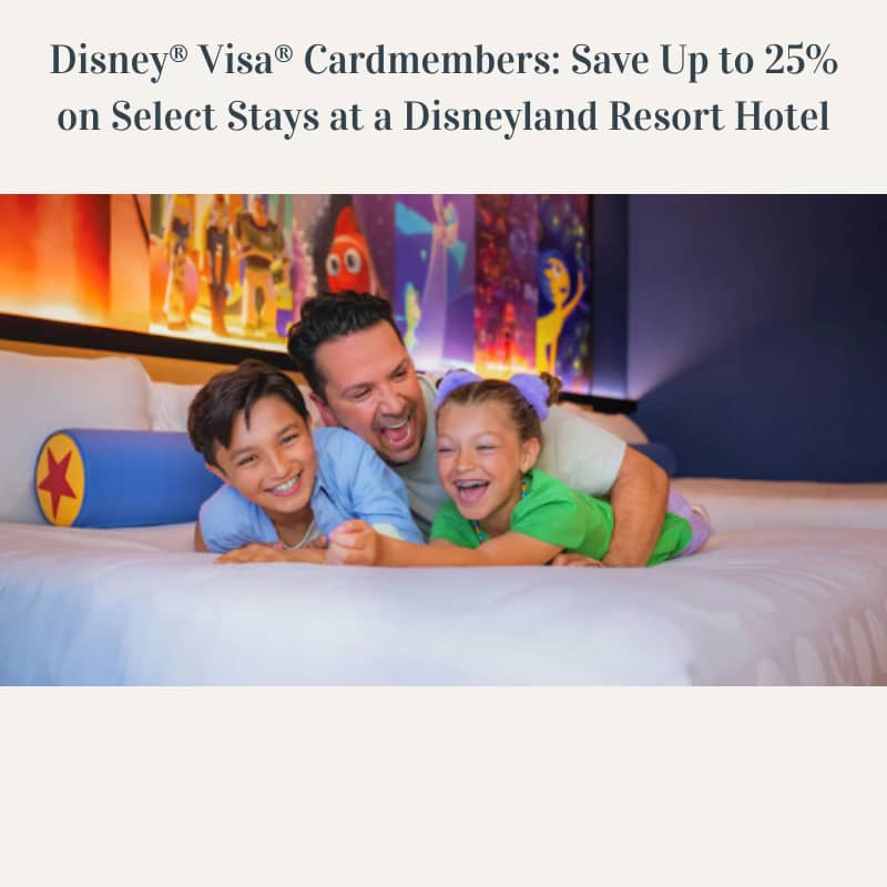 Father with his two young children at a Disney hotel