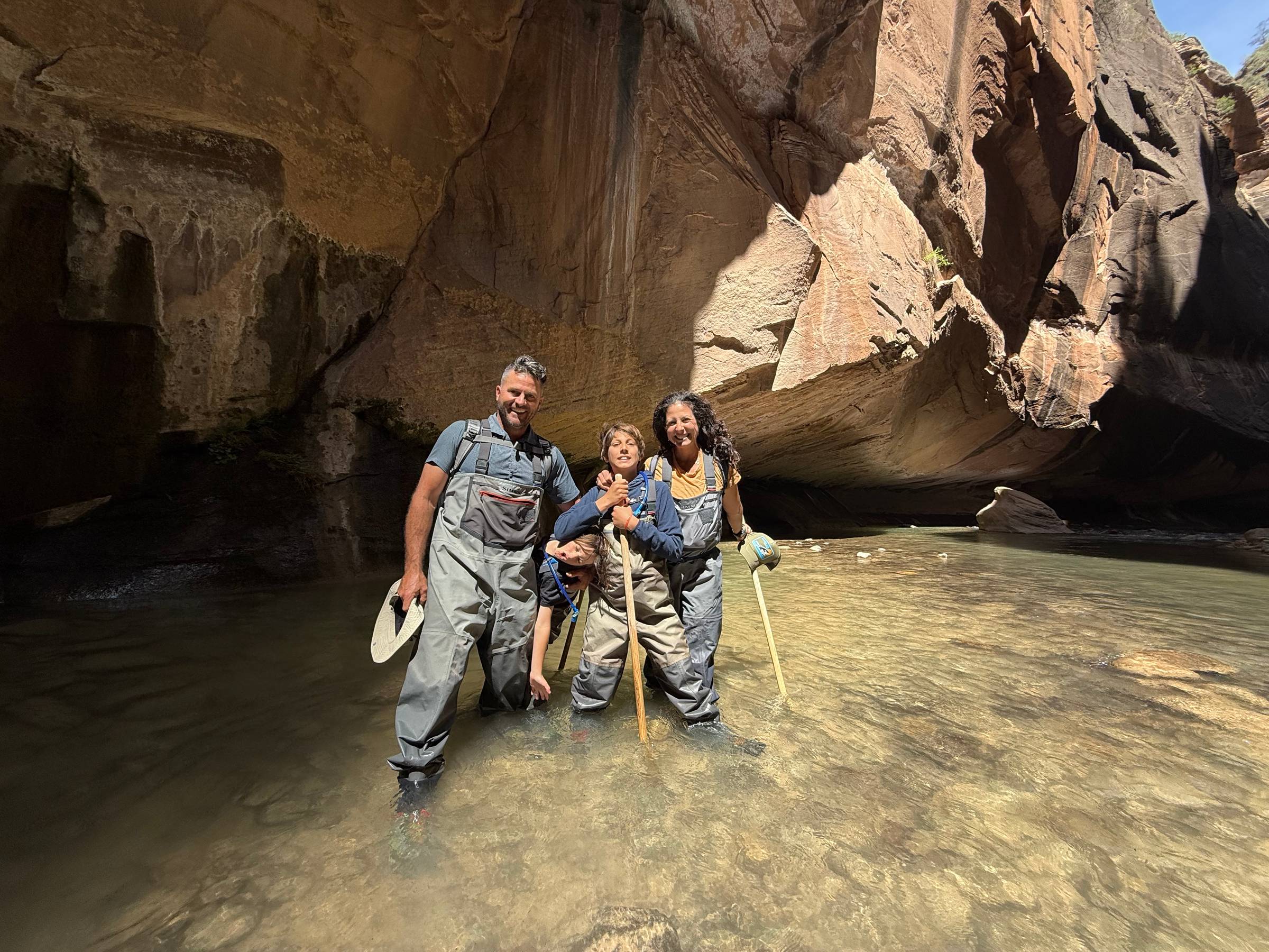 Us all hiking the Zion Narrows