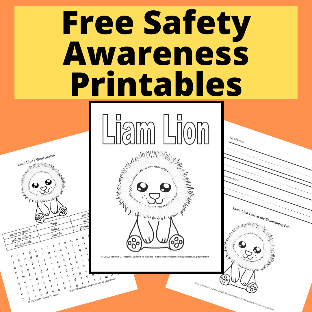 Liam lion safety awareness coloring pages