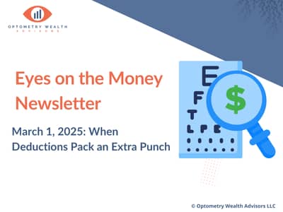 Banner image for the March 1, 2025 Eyes on the Money Newsletter