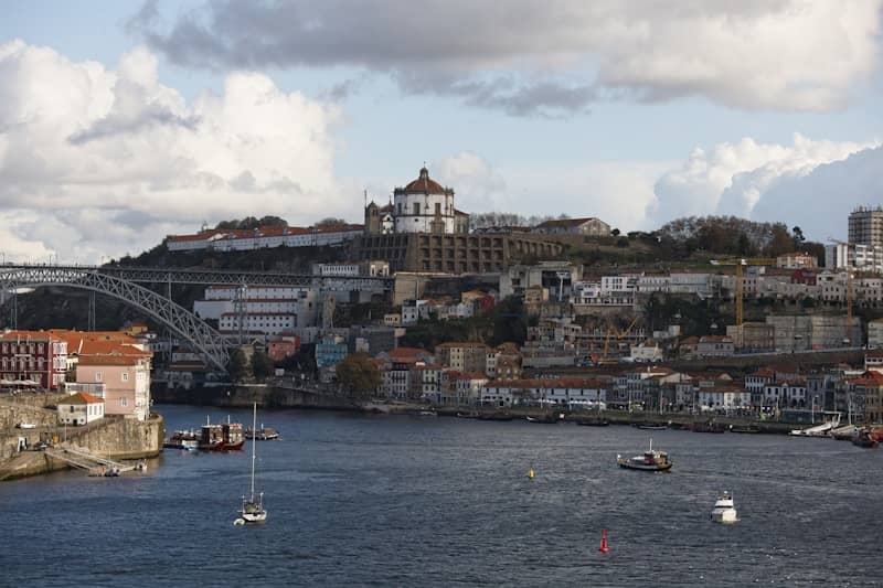 A view of a river with boats in it