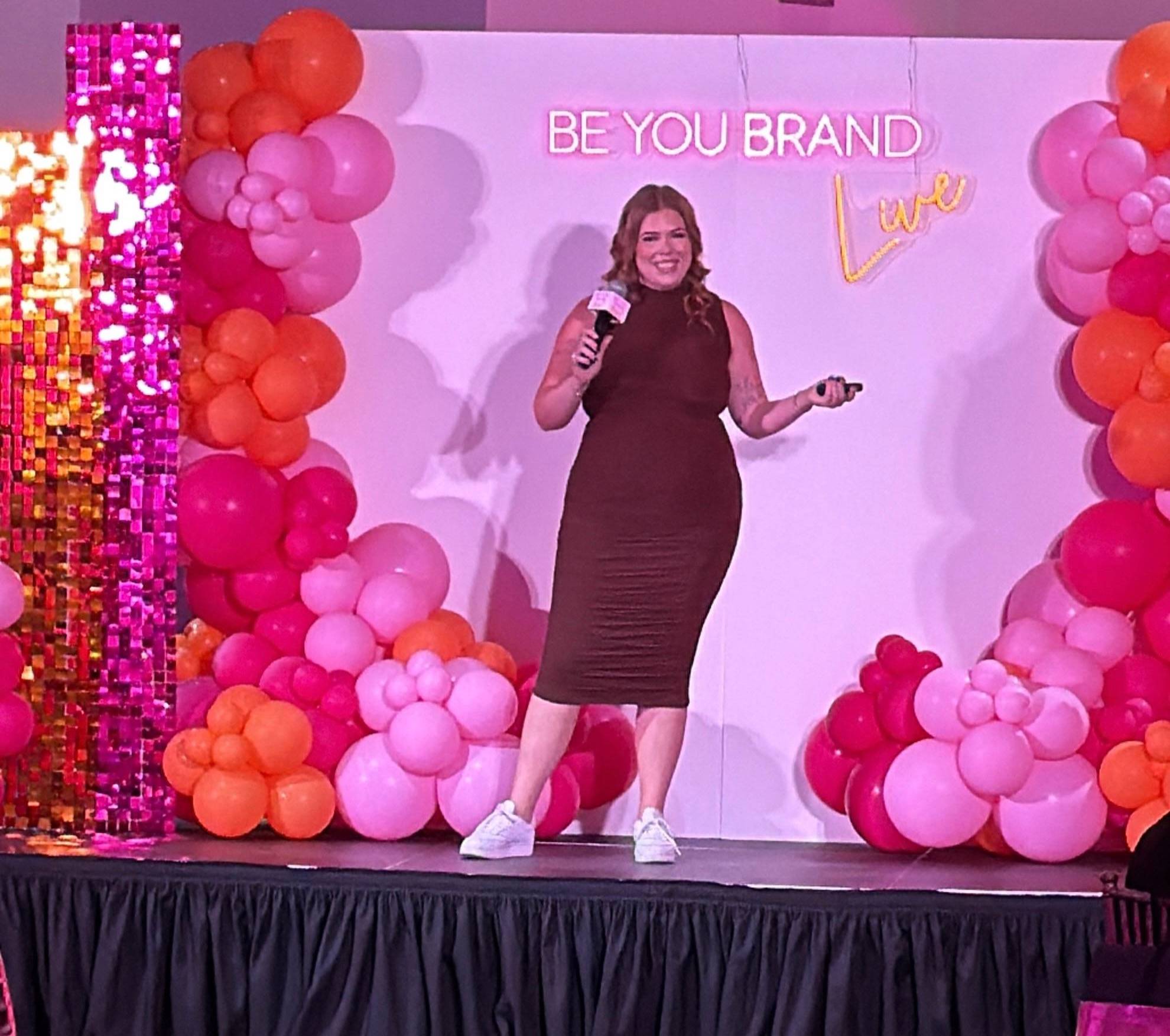 Hayleigh Hayhurst speaking at Be You Brand live