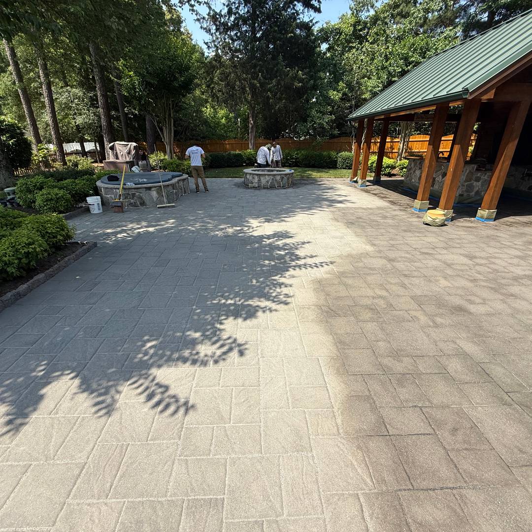 residential pressure washing concrete pavers
