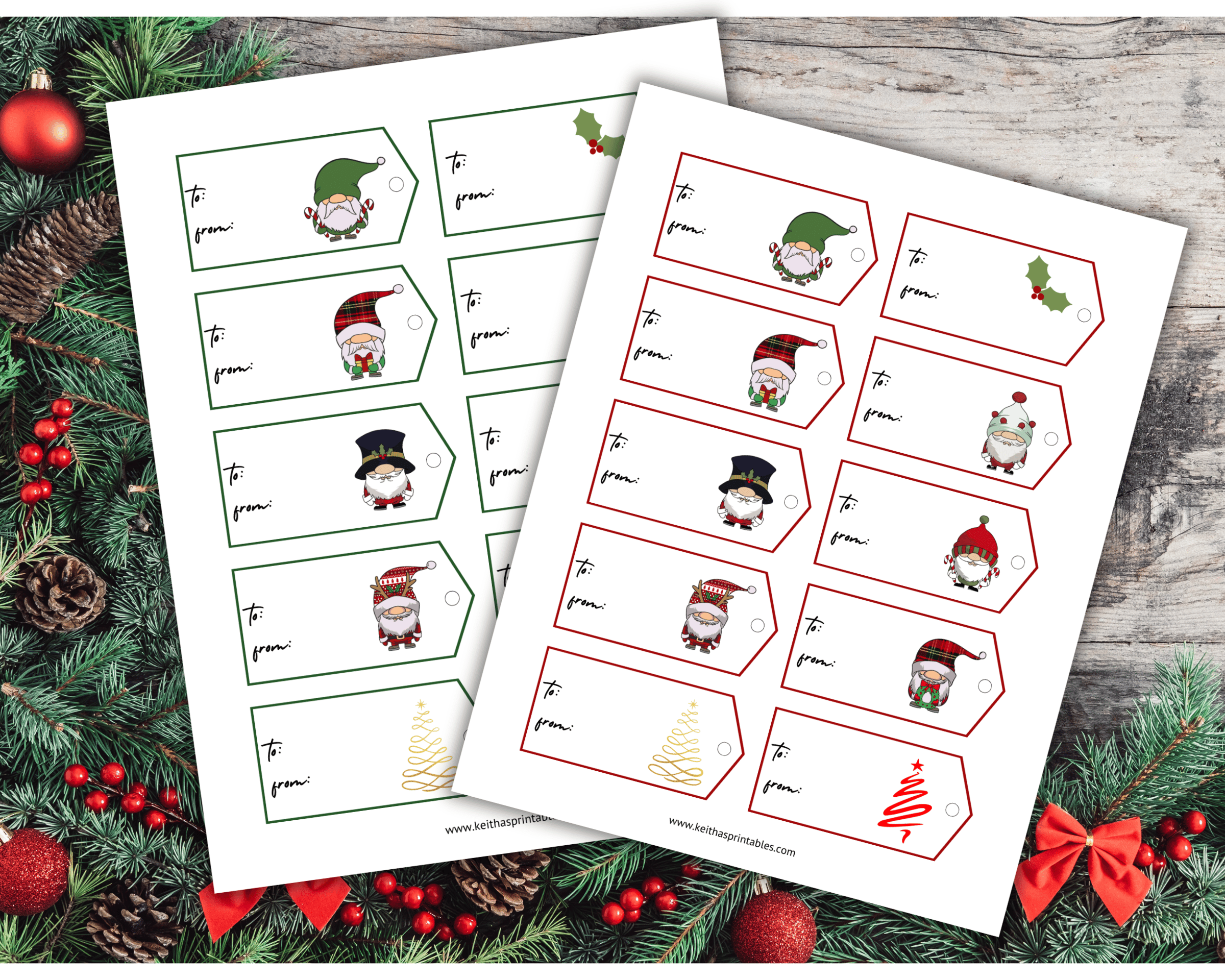 Holiday Gnome Gift Tags