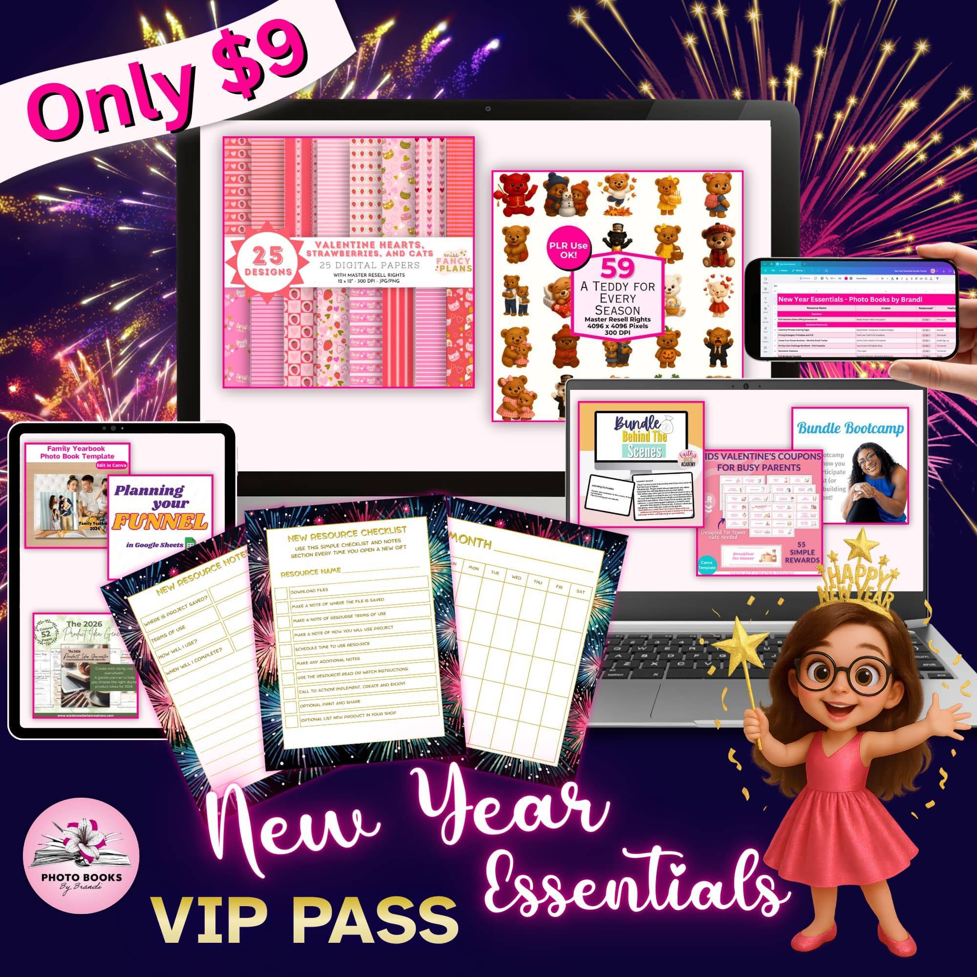 New Year Essentials VIP for $9 with images of products available 