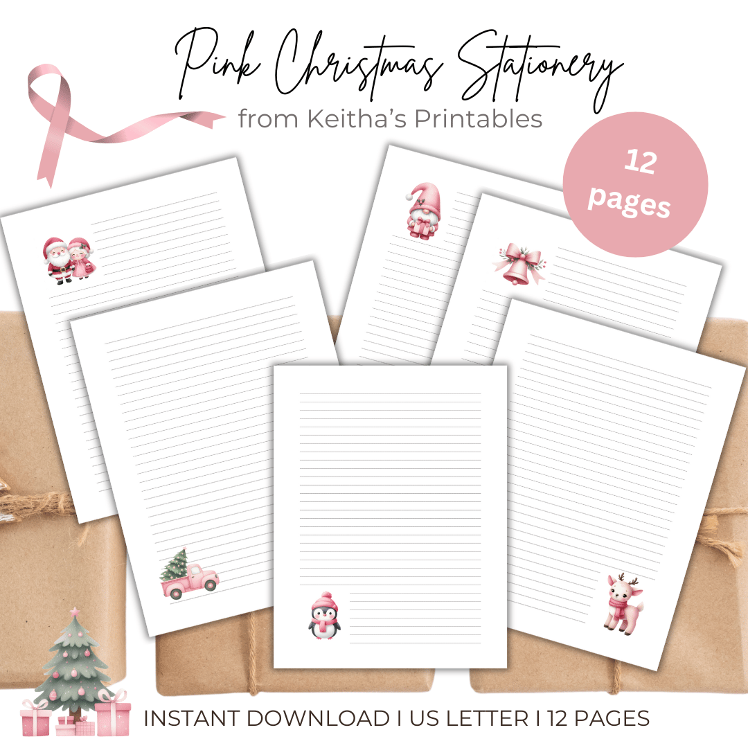 Pink Christmas Stationery