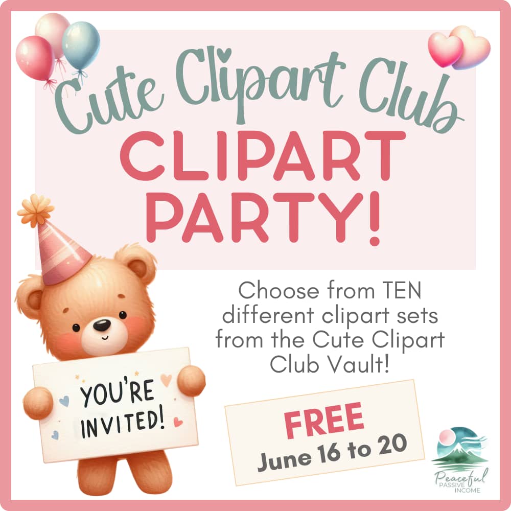 Cute Clipart Club Clipart Party! Choose from TEN different clipart sets from the Cute Clipart Club Vault for free! 