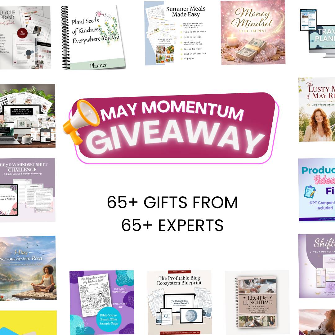 May Momentum 65+ Gifts from 65+ Experts with gifts shown