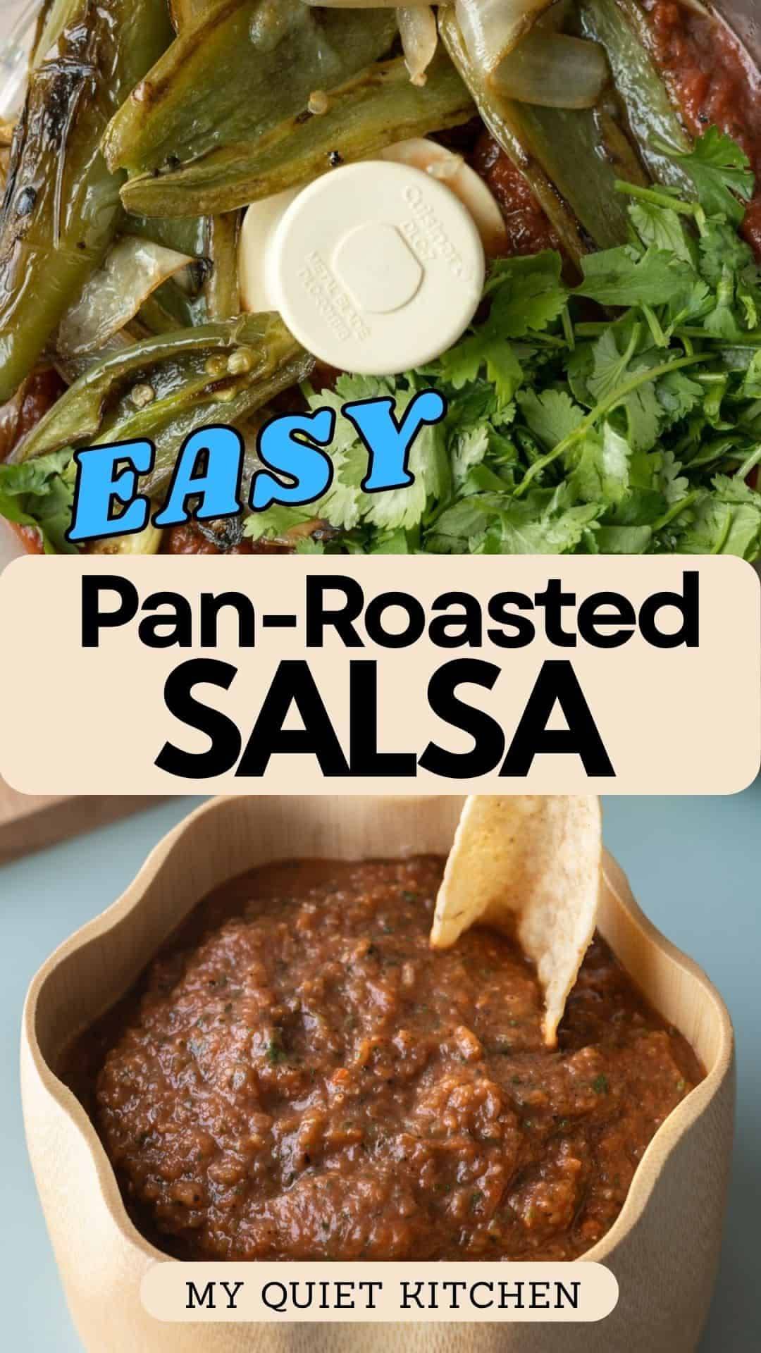 There are so many things to love about this salsa. Quick pan-seared jalapeño, onion, garlic, and lime give it that deep, roasted flavor, while canned tomatoes keep things easy and reliable year-round. It’s bright, rich, a tad smoky, and surprisingly simple. Think fancy restaurant salsa, but made in your kitchen with just 7 ingredients.