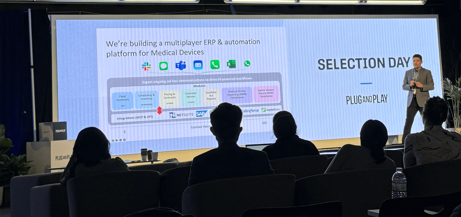Anatoly presenting at Plug and Play Selection Day