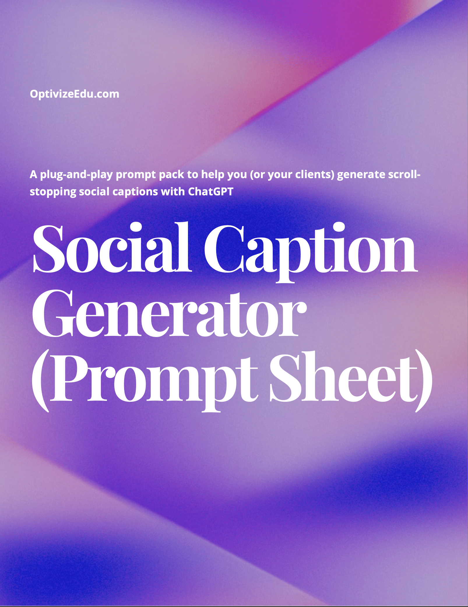 Social Caption Generator Prompt Sheet