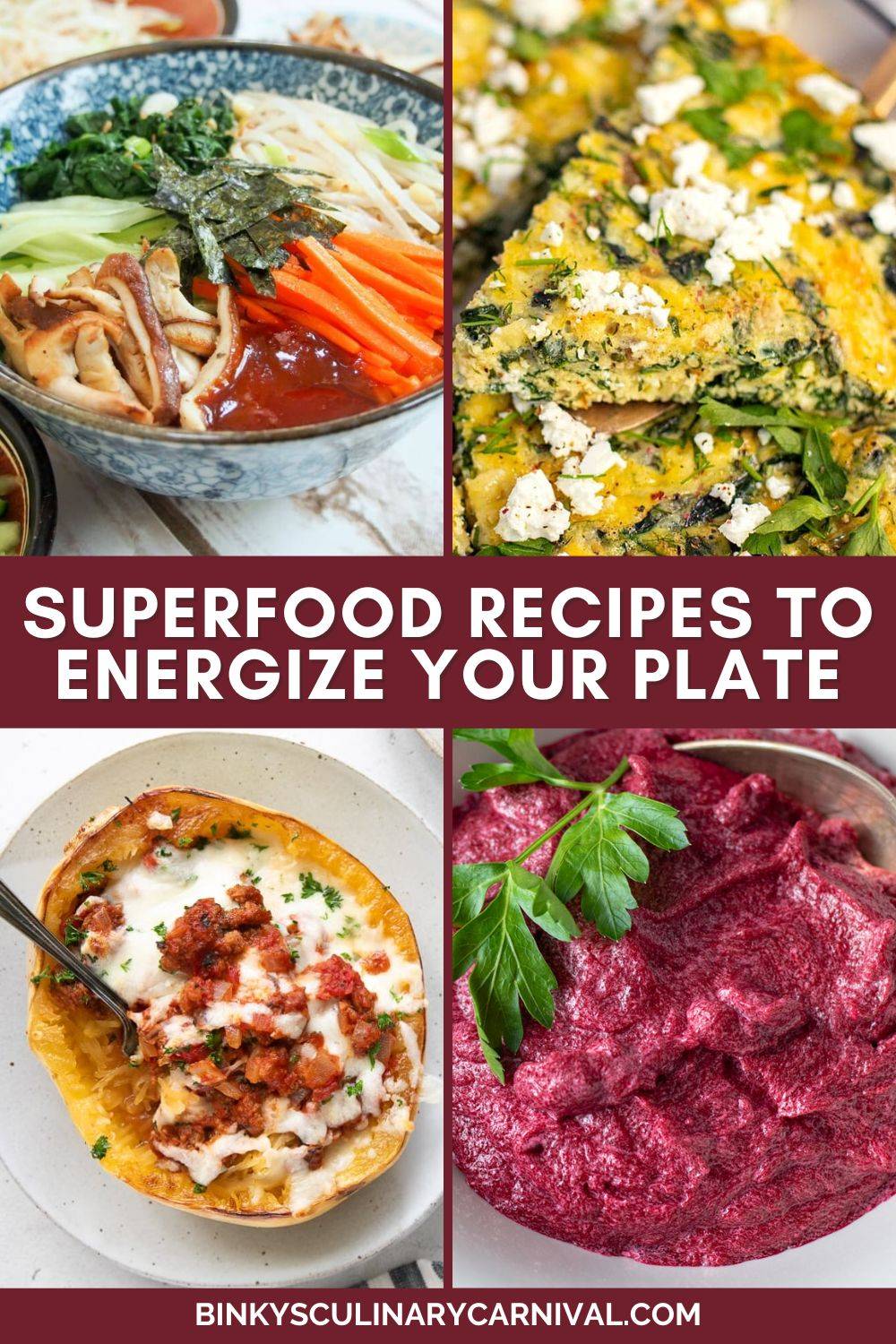 Pinterest image with text overlay for superfoods