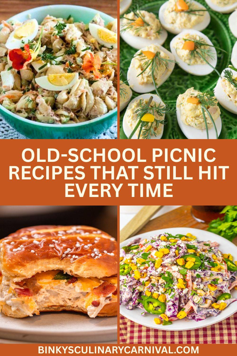 Pinterest image with text overlay for picnic recipes