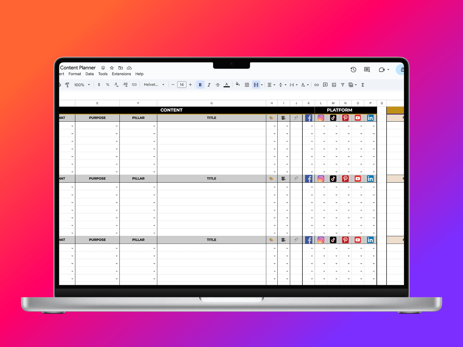 Computer preview of content planner for batching content 2025