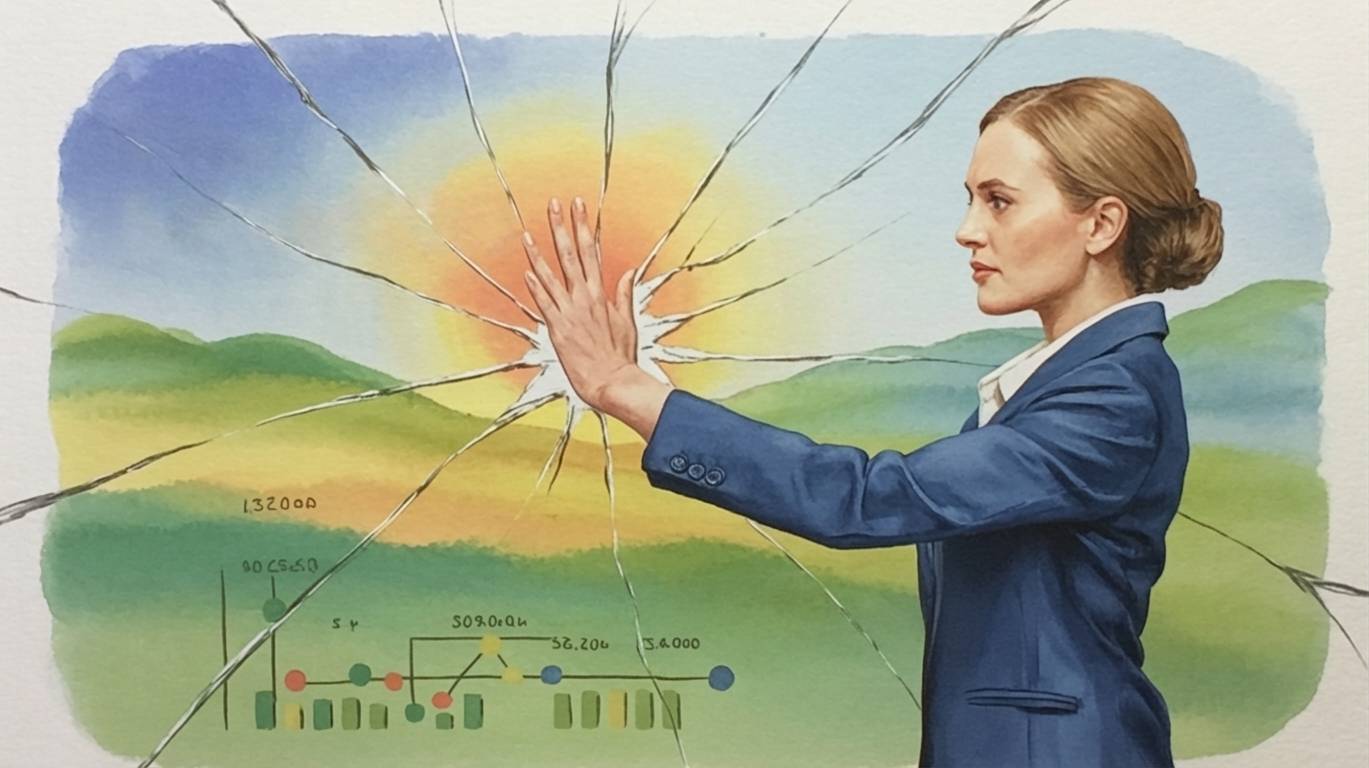 Frau durchbricht Glasdecke beim Gehalt