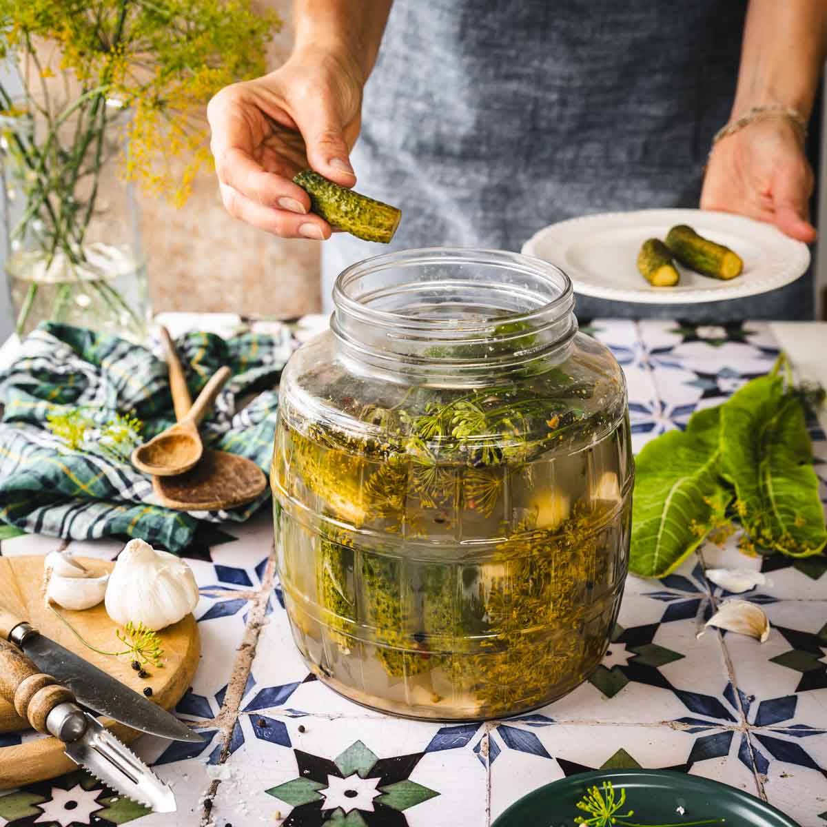 big jar with pickles