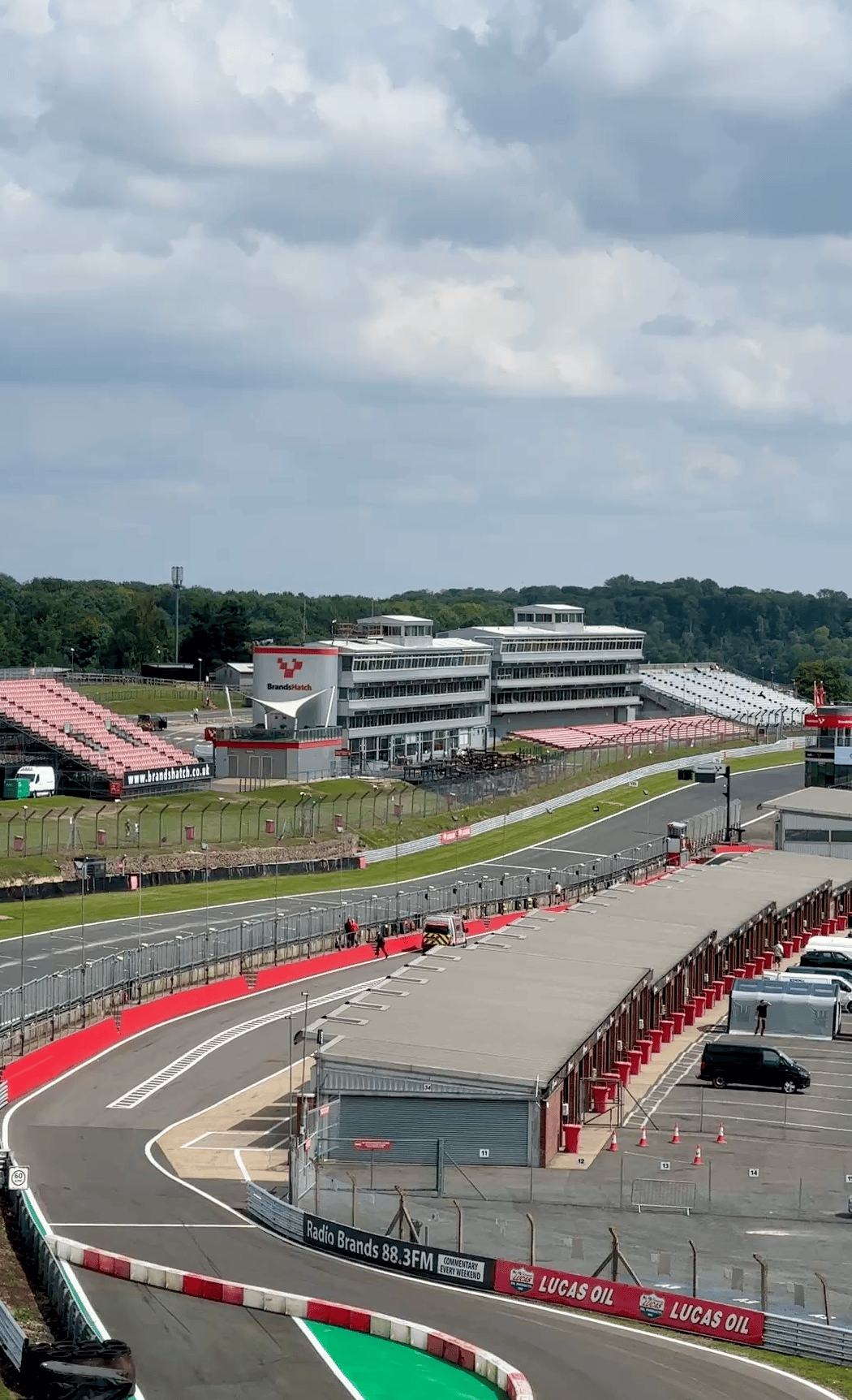 An empty motorsport track with a clear view of the start