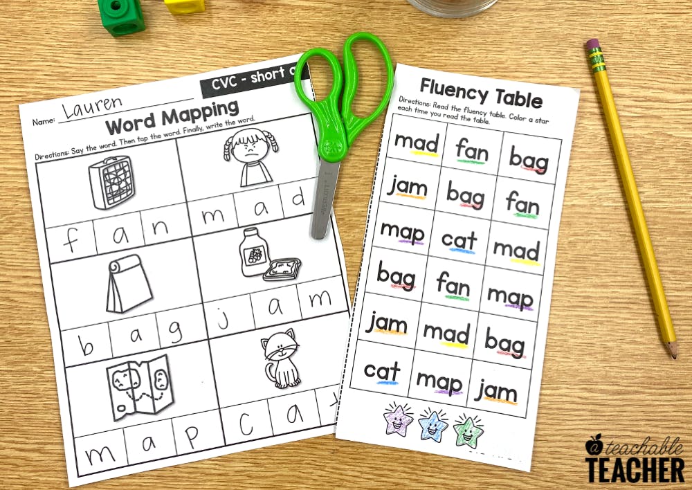 no prep word mapping worksheets to send home