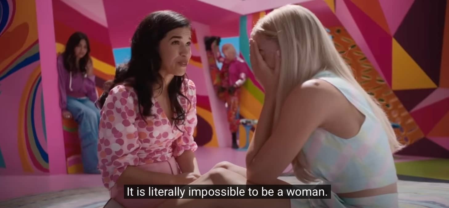 gloria telling barbie it's literally impossible to be a woman