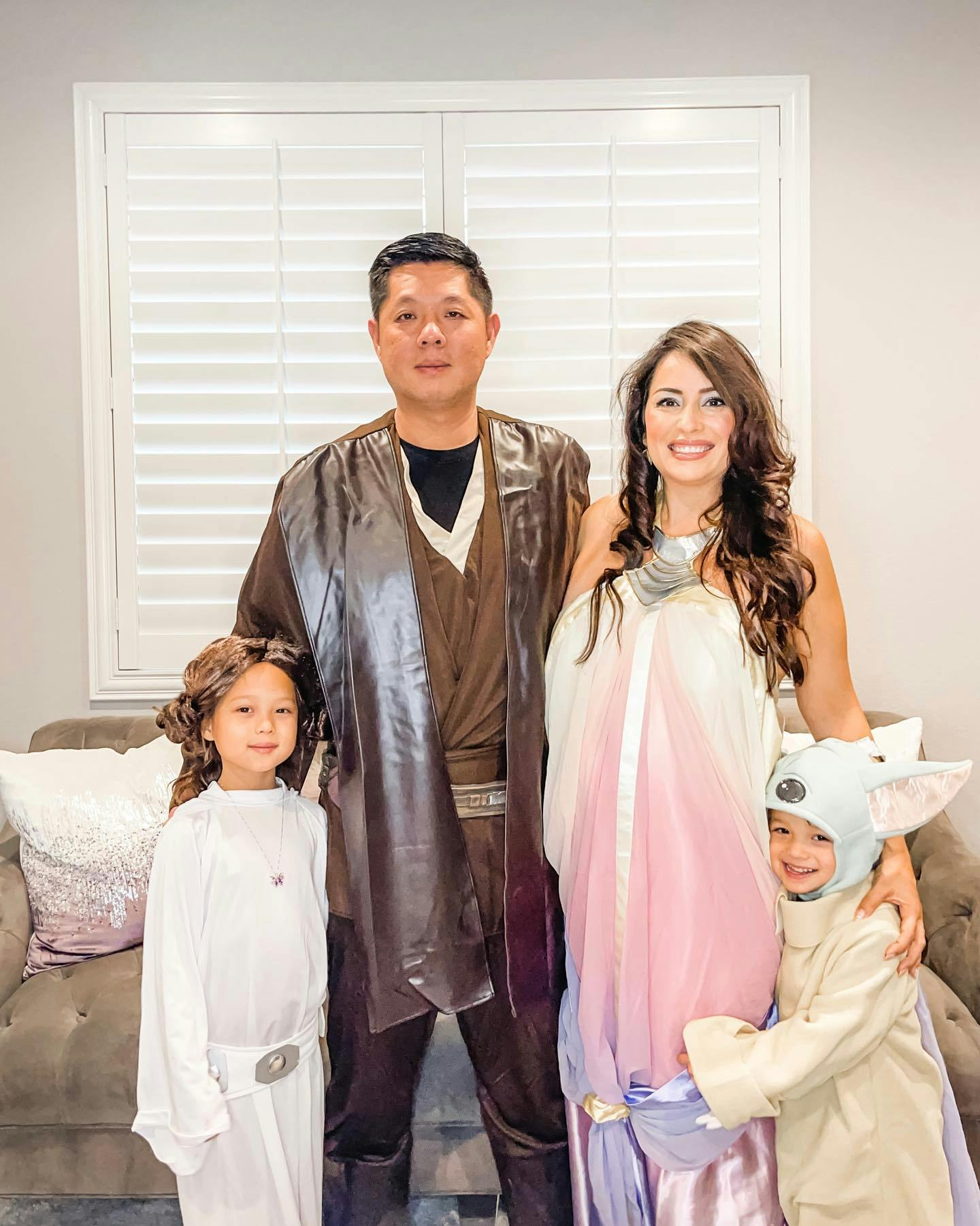 Happy Halloween from the Wu Family (a.k.a. Princess Leia, Anakin Skywalker, Padme Amidala, and Grogu 🎃)

What did you dress up as this year?