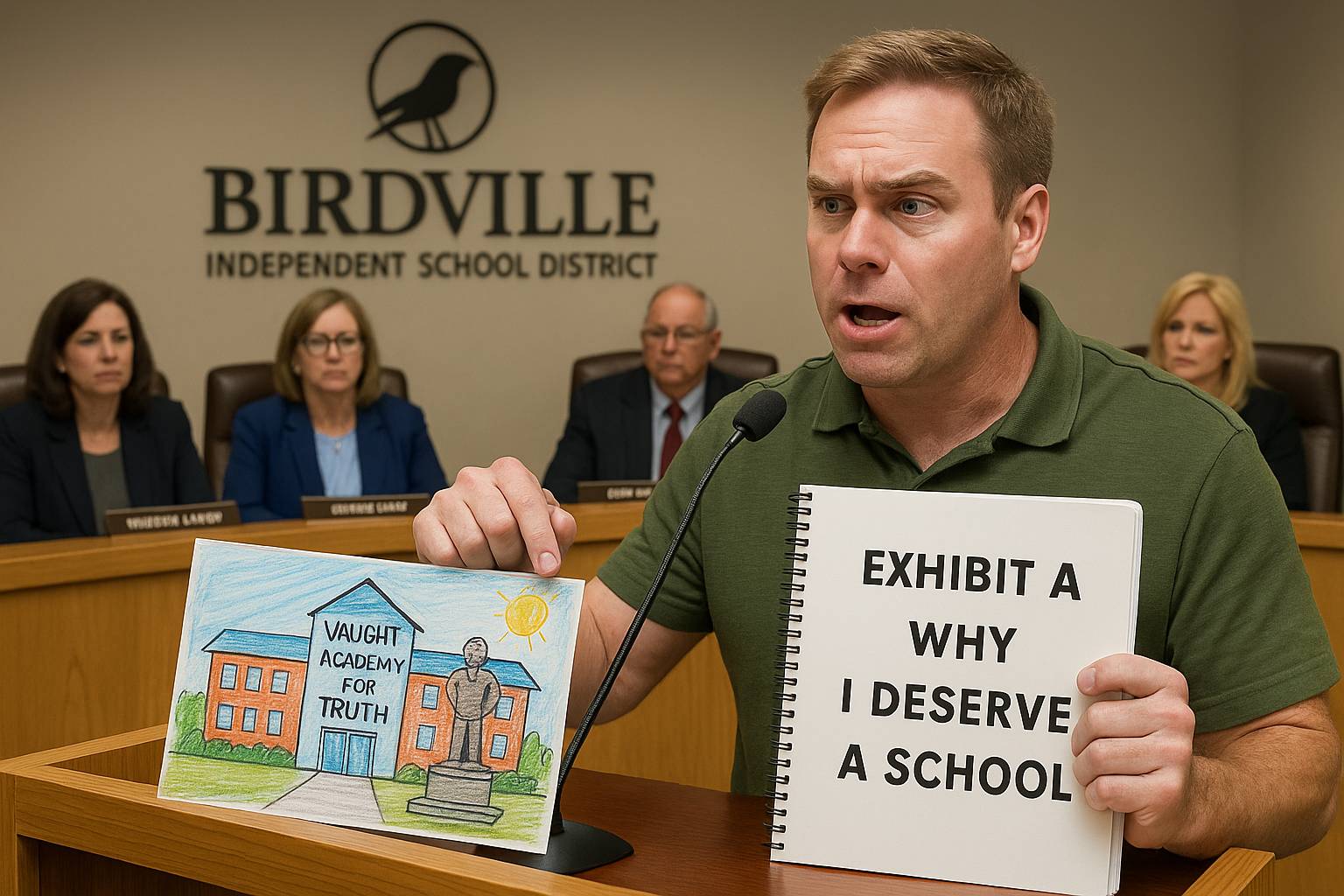 BISD Board Considers Renaming a Middle School; Brent Demands It Be Named “Vaught Academy for Truth”