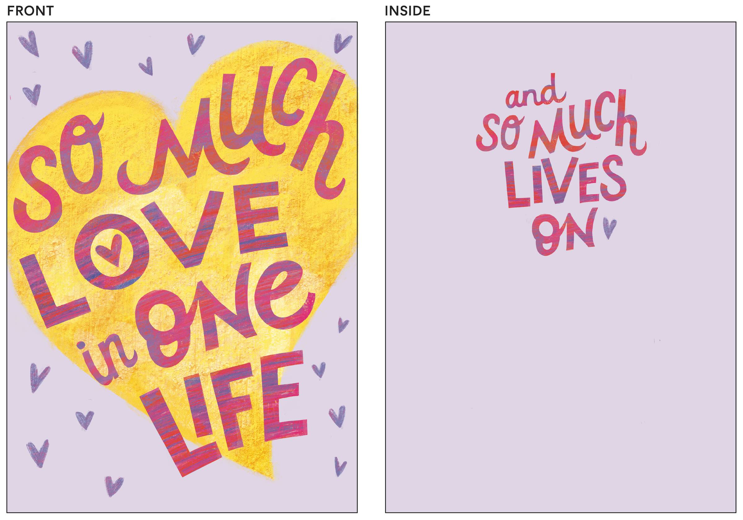 greeting card designed by Ellen Morse. A symathly card that is hand lettered and illustrated