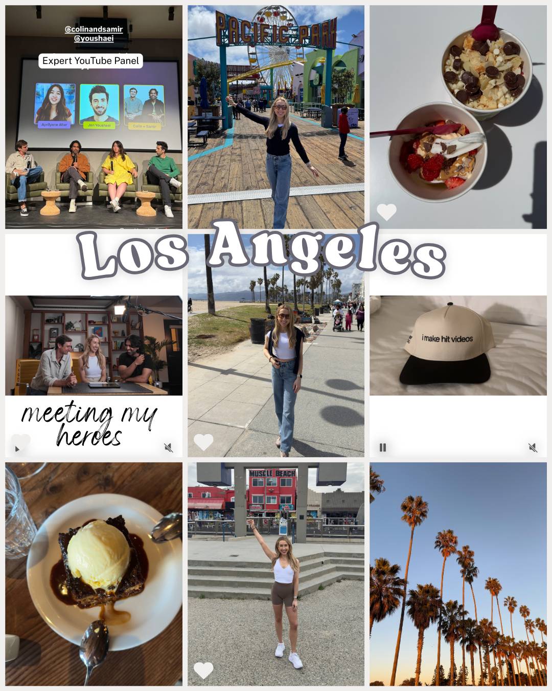 collage of maria lucey dietitian life updates recently including photos taken in los angeles