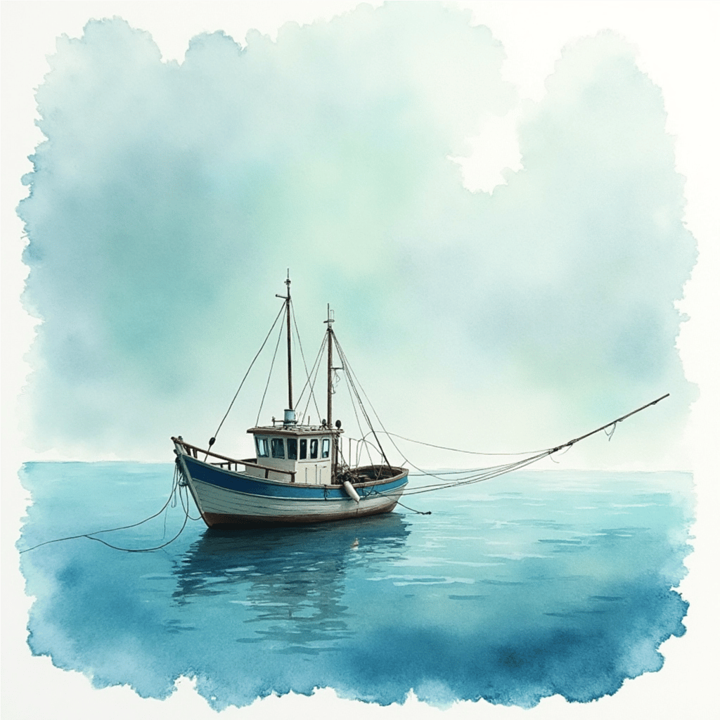 A fishing boat on the ocean