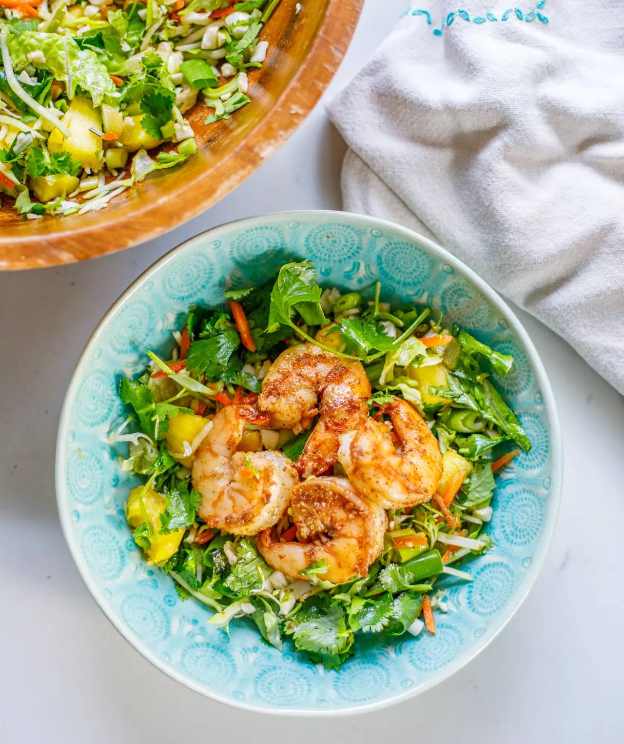 Blackened Shrimp and Pineapple Coleslaw