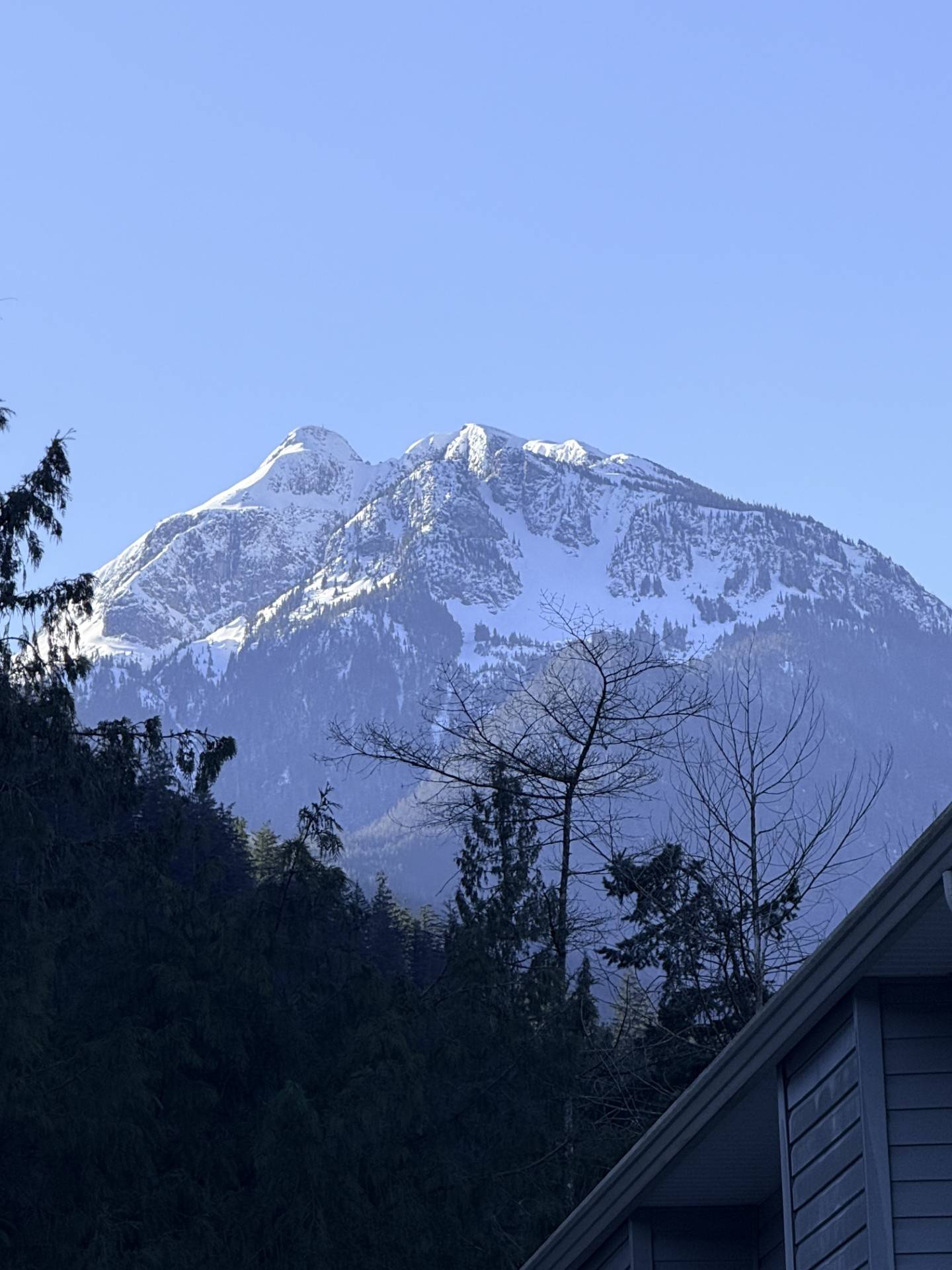 Mountain peak with snow