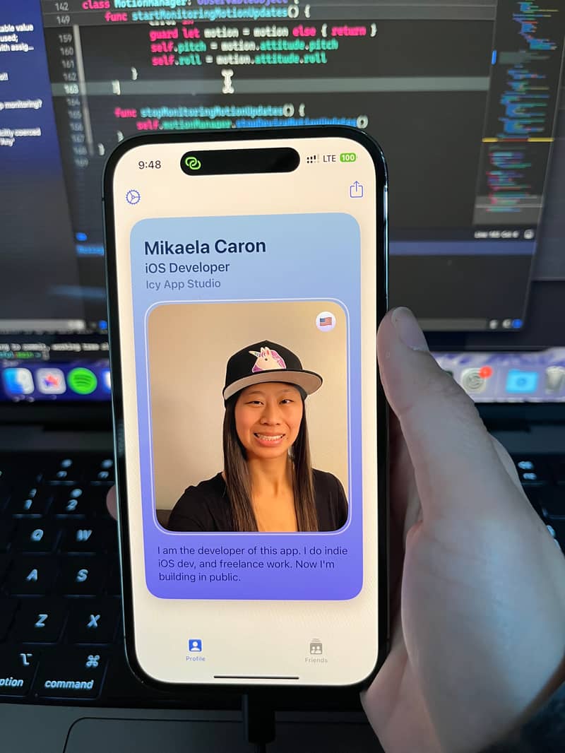 Fruitful card on Mikaela's iPhone showing 