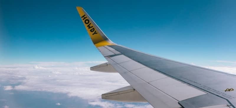 the wing of an airplane