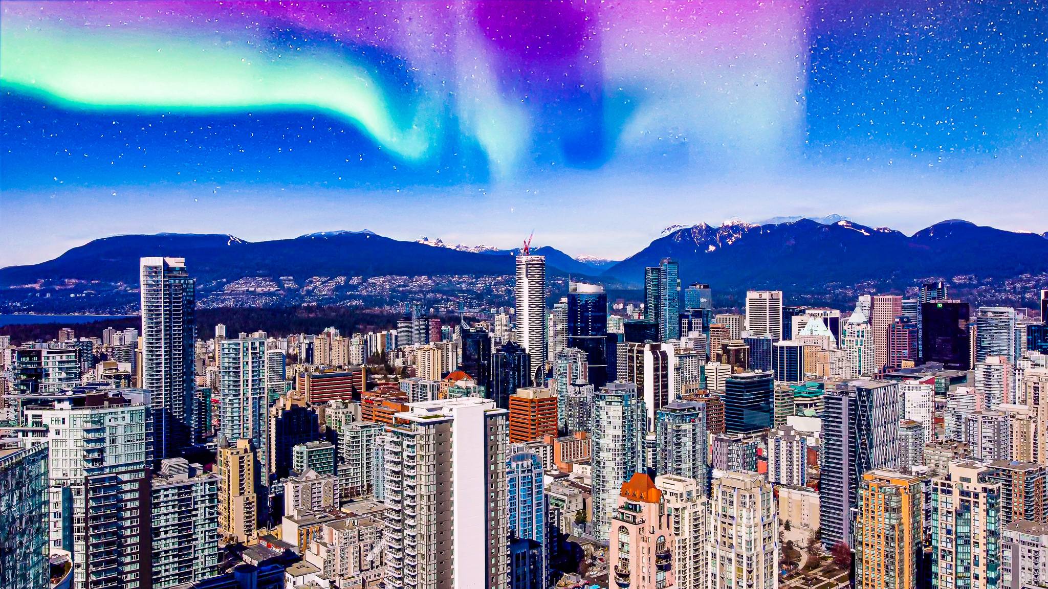 Vancouver northern lights with the help of Photoshop 2025 AI