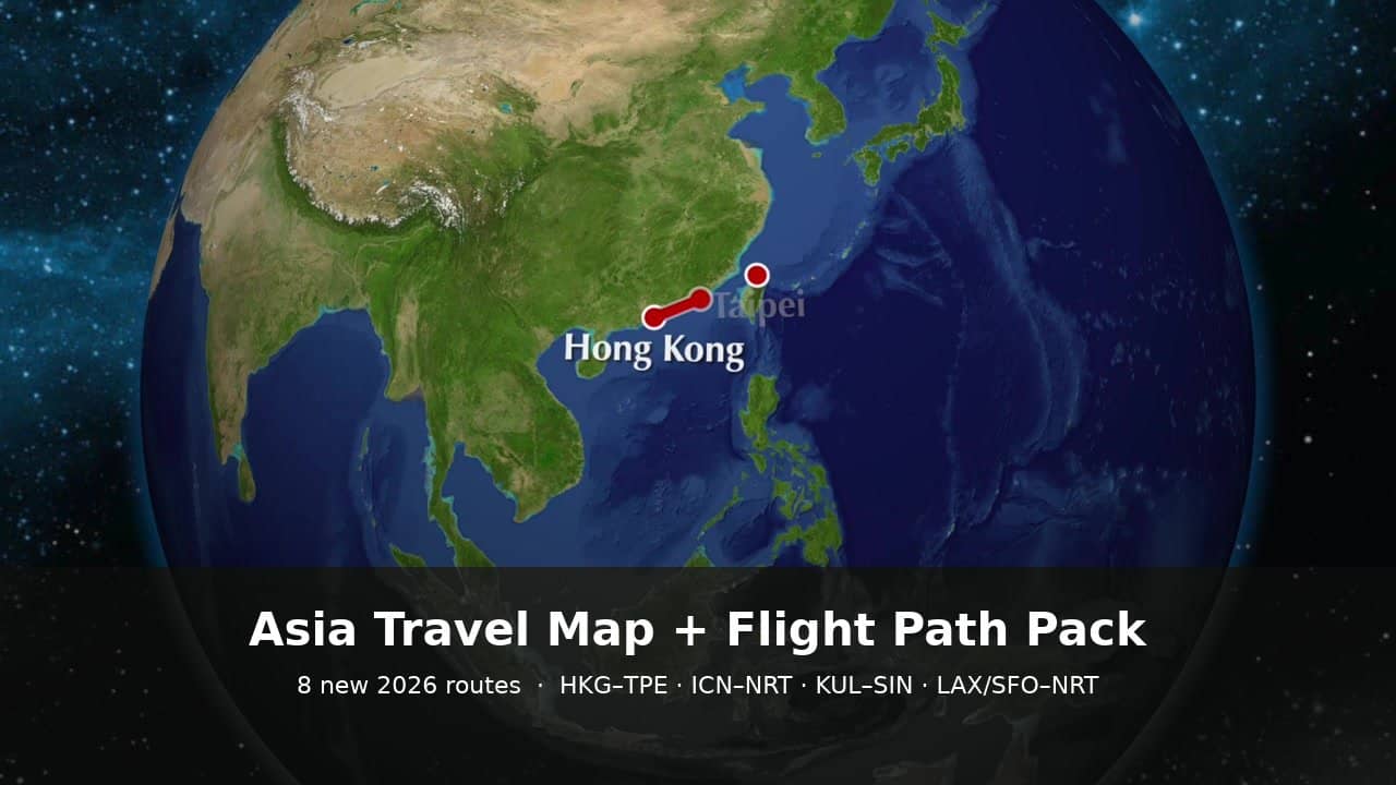 Asia Travel Map Animations