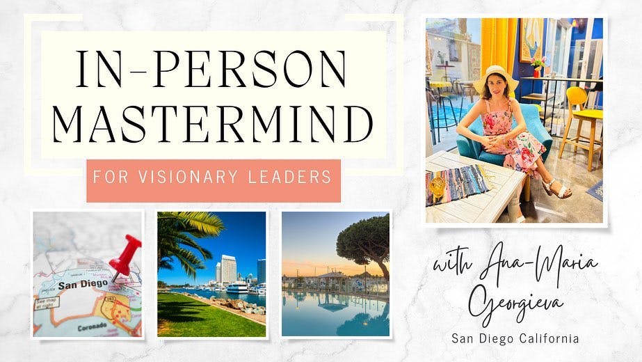 Craving authentic community and hands-on experiences with like minded people? 

Dive deep into a transformative weekend at the heart of San Diego from 11/11 (Friday afternoon to Sunday morning). Our Mastermind is an impactful retreat for visionary leaders hungry for dynamic collaboration and fresh insights.

The transformative weekend includes:

	•	Tailored coaching sessions with yours truly, designed to unlock your full potential and inspire you to Level Up! 🗝️
	•	Waterside group discussions in the embrace of San Diego’s water views, accompanied by wholesome treats to nurture your energy 🏖️ 🫐 🥑
	•	An immersive guided meditation to ground and calm your body, paired with dance-infused yoga to awaken your inner joy—all crafted and led by me. 
🧘🏻‍♀️ 💃🏻 🕺🏻 

Are you ready to rekindle your passion and soar to new heights? The serene surroundings of Dana Mission Bay aren’t just a backdrop—they’re a catalyst for unlocking your potential with inspiration and unwavering purpose.

Special Note: Enrolled clients have the Mastermind admission covered in their package.

For our other visionary leaders, there’s an exclusive entry fee.

Interested in this transformative adventure?

DM #SanDiego TODAY to uncover more.

Let’s Level Up together! ✨🌊

#mastermind #sandiegolife #sandiegoliving #visionaryleaders #visionaryleadership #exclusiveevents #levelingup
