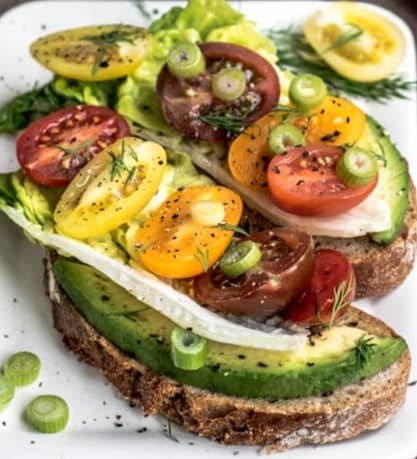 Avocado Tomato Rustic Open-Face Sandwich