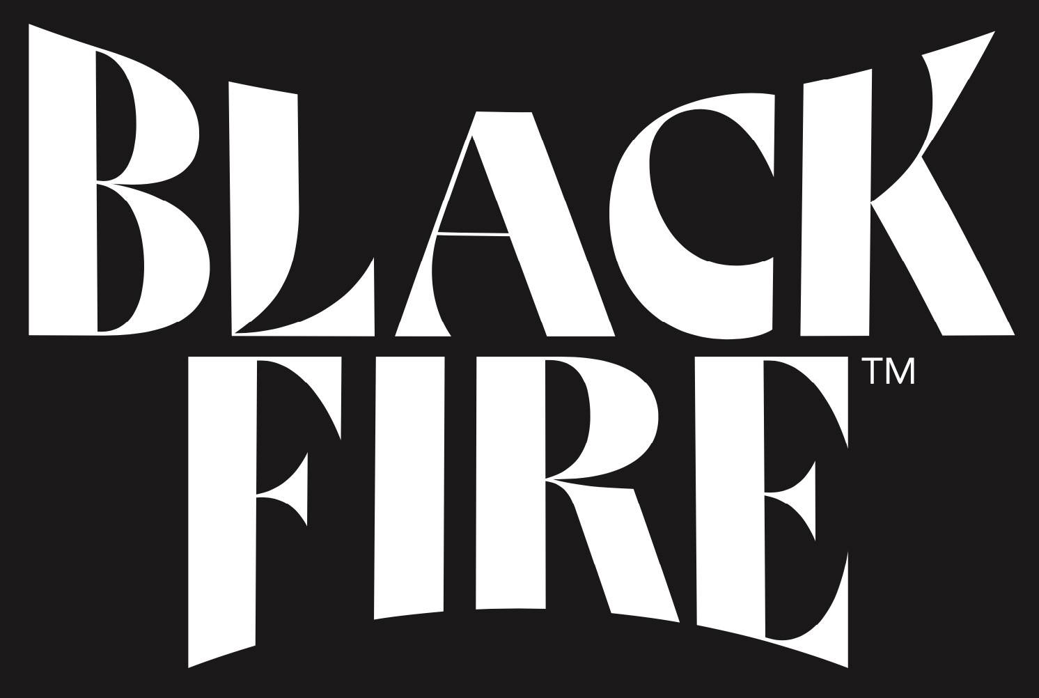 Black and white logo of Black Fire food.