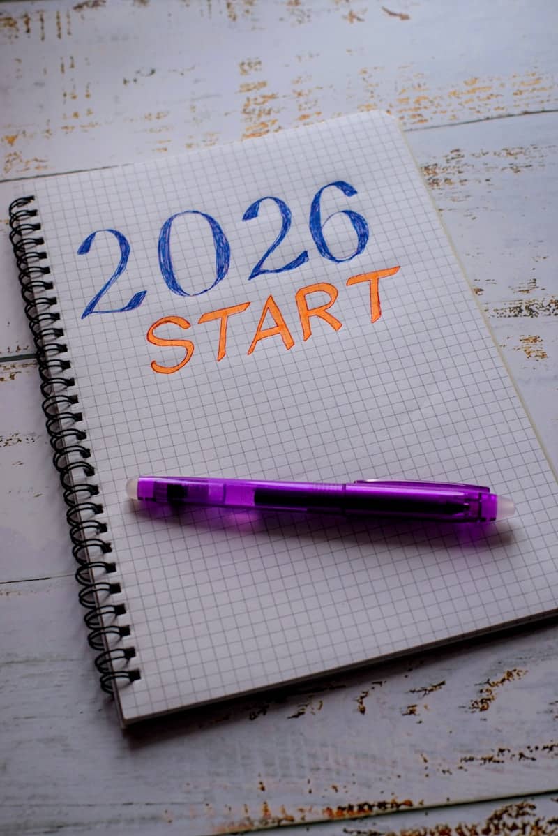Notebook with 2026 start written on it