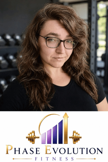 Business headshot with logo