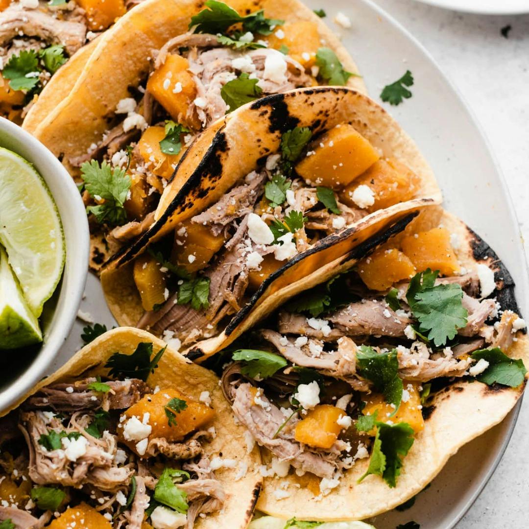 Slow Cooker Butternut Squash Pulled Pork Tacos