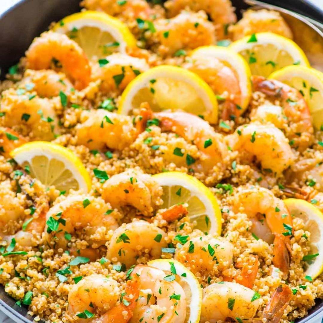 Healthy Garlic Shrimp with Quinoa